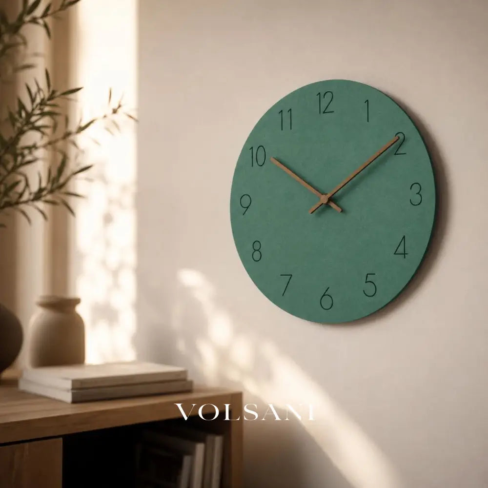 Wood Wall Clock with Plain Dial Scandinavian Living Room & Bedroom Clock Non Ticking Silent Sweep 6 Colors 11.4in