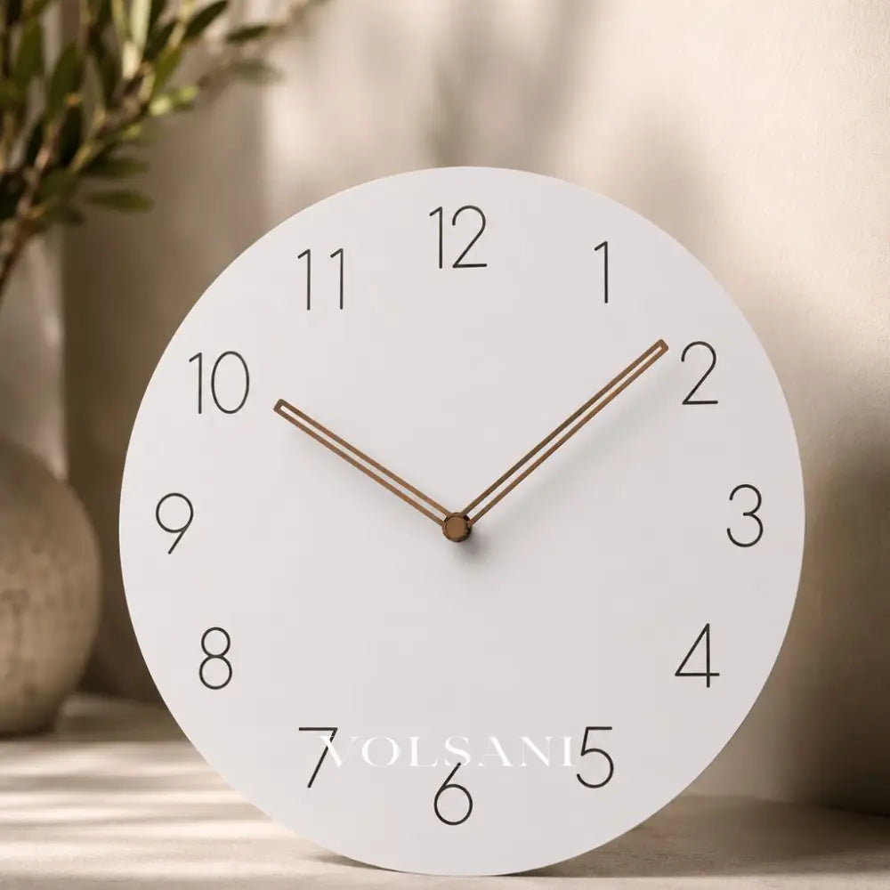 Wood Wall Clock with Plain Dial Scandinavian Living Room & Bedroom Clock Non Ticking Silent Sweep 6 Colors 11.4in