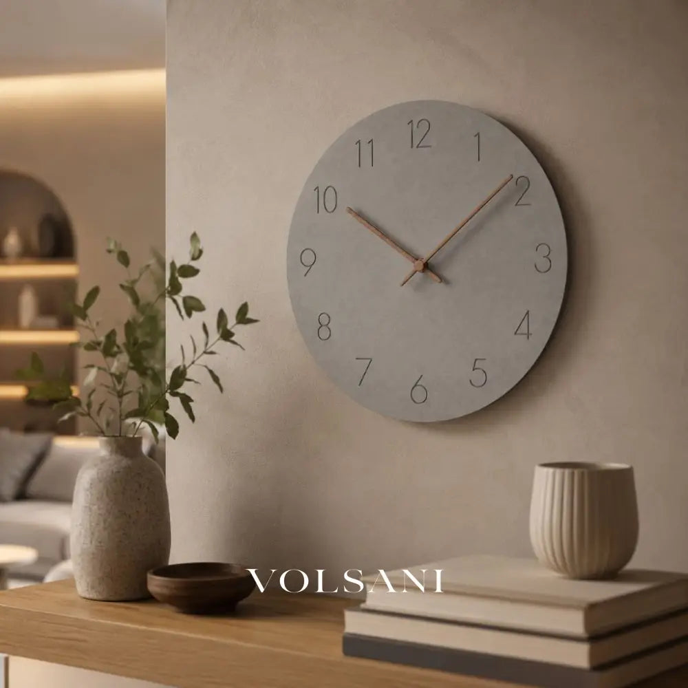 Wood Wall Clock with Plain Dial Scandinavian Living Room & Bedroom Clock Non Ticking Silent Sweep 6 Colors 11.4in
