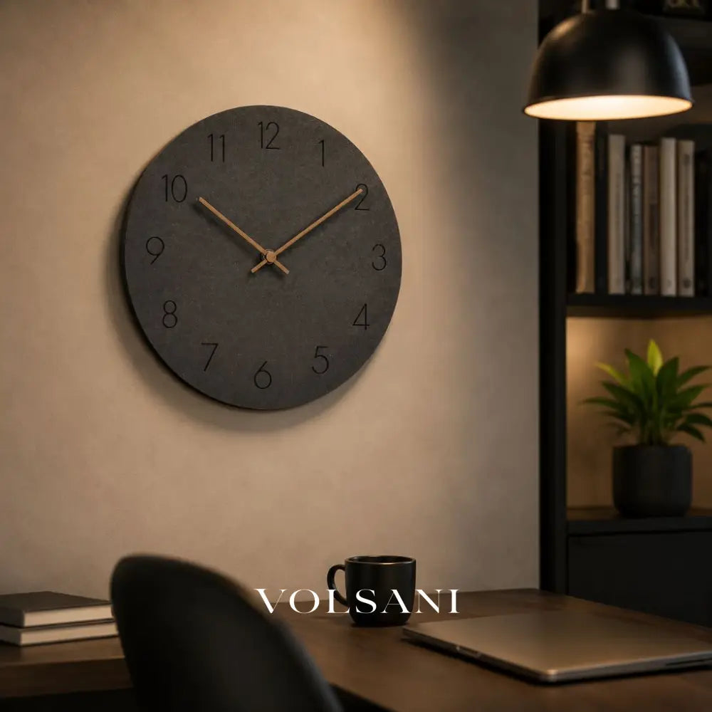Wood Wall Clock with Plain Dial Scandinavian Living Room & Bedroom Clock Non Ticking Silent Sweep 6 Colors 11.4in