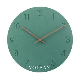 Wood Wall Clock with Plain Dial Scandinavian Living Room & Bedroom Clock Non Ticking Silent Sweep 6 Colors 11.4in