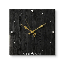 SEP square wood wall clock design B on white background