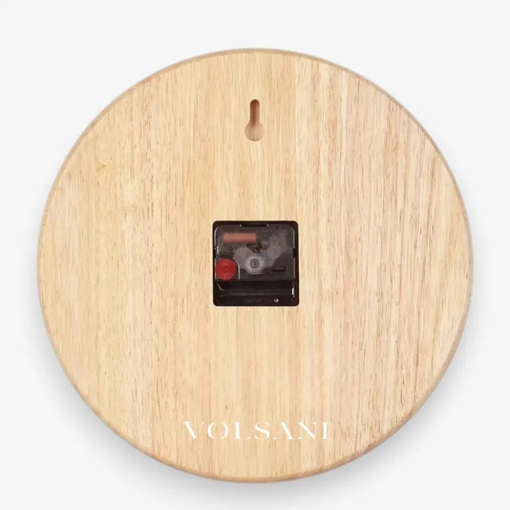 Wood Wall Clock with Visible Grain Rustic Nordic Living Room & Bedroom Clock Silent Movement 2 Styles 9.8-11.8in