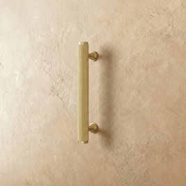 Knurled Brass Cabinet Knobs & Pull Bars, Industrial Kitchen & Wardrobe Hardware, Fluted Legs, Set of 2 With or Without Backplate, 0.7-6.3in