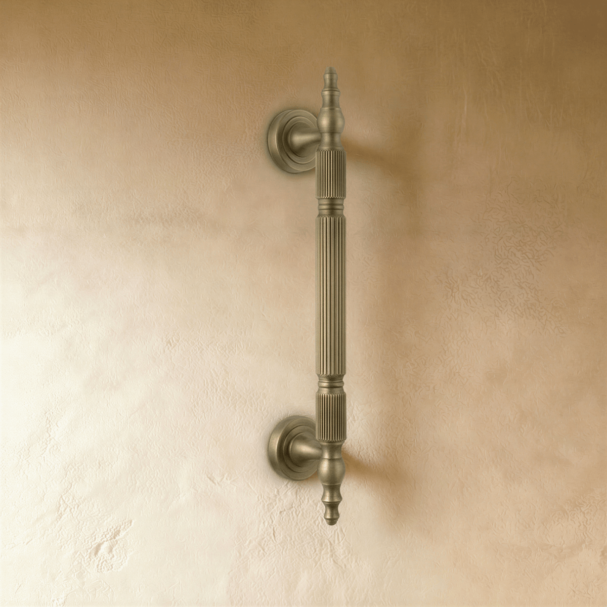 Solid Brass Cabinet Knobs & Drawer Pulls, Modern Bedroom & Kitchen Hardware, Subtle Line Pattern, Set of 2, 1.25-12.6in