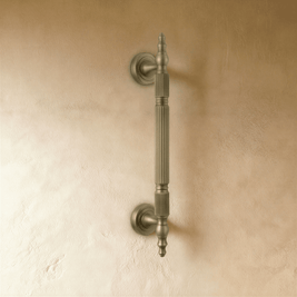 Solid Brass Cabinet Knobs & Drawer Pulls, Modern Bedroom & Kitchen Hardware, Subtle Line Pattern, Set of 2, 1.25-12.6in