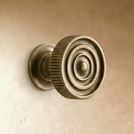 Solid Brass Cabinet Knobs & Drawer Pulls, Modern Bedroom & Kitchen Hardware, Subtle Line Pattern, Set of 2, 1.25-12.6in