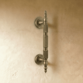 Solid Brass Cabinet Knobs & Drawer Pulls, Modern Bedroom & Kitchen Hardware, Subtle Line Pattern, Set of 2, 1.25-12.6in