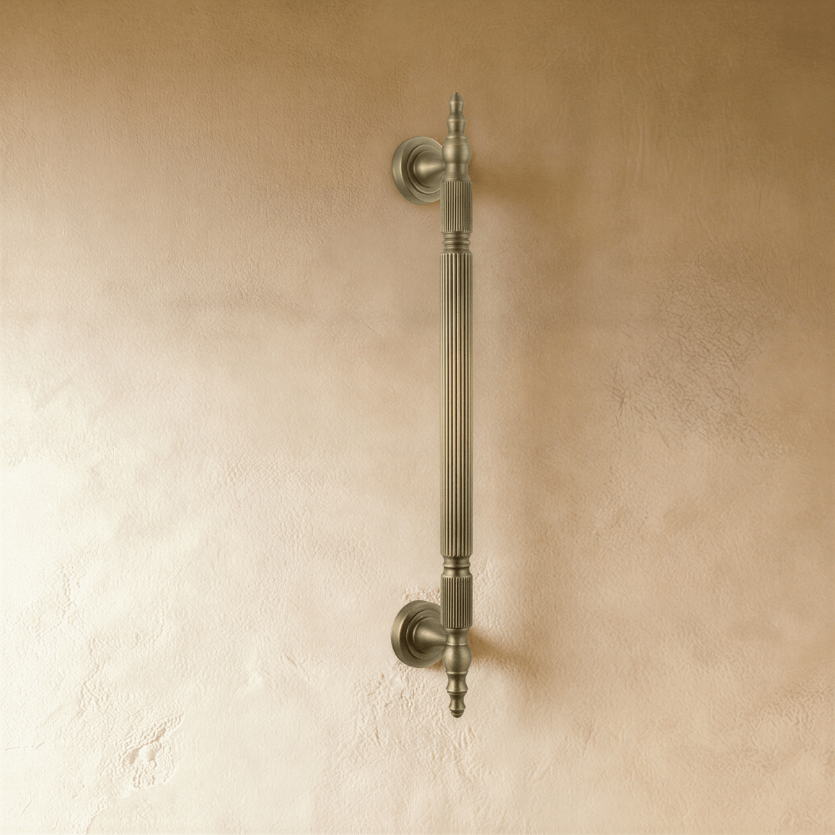 Solid Brass Cabinet Knobs & Drawer Pulls, Modern Bedroom & Kitchen Hardware, Subtle Line Pattern, Set of 2, 1.25-12.6in