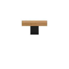 Wood & Brass Cabinet Knobs & Drawer Pull Bars, Geometric Kitchen & Wardrobe Hardware, Black Bronze & Brass Finish, Set of 2, 2.3-13.8in