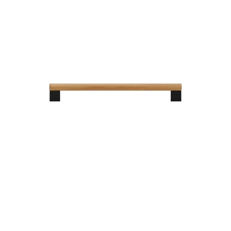 Wood & Brass Cabinet Knobs & Drawer Pull Bars, Geometric Kitchen & Wardrobe Hardware, Black Bronze & Brass Finish, Set of 2, 2.3-13.8in