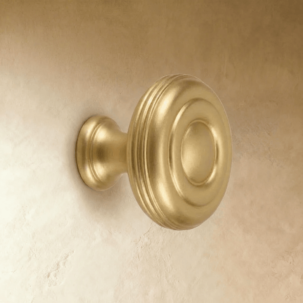 Brass-Finish Cabinet Knobs & Drawer Pulls, Modern Kitchen & Dresser Hardware, Light & Dark Gold, Set of 2, 1.1-6.3in