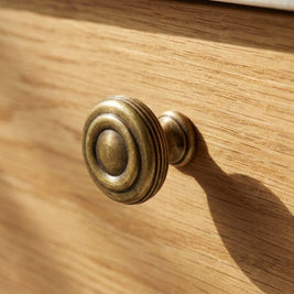 Brass-Finish Cabinet Knobs & Drawer Pulls, Modern Kitchen & Dresser Hardware, Light & Dark Gold, Set of 2, 1.1-6.3in