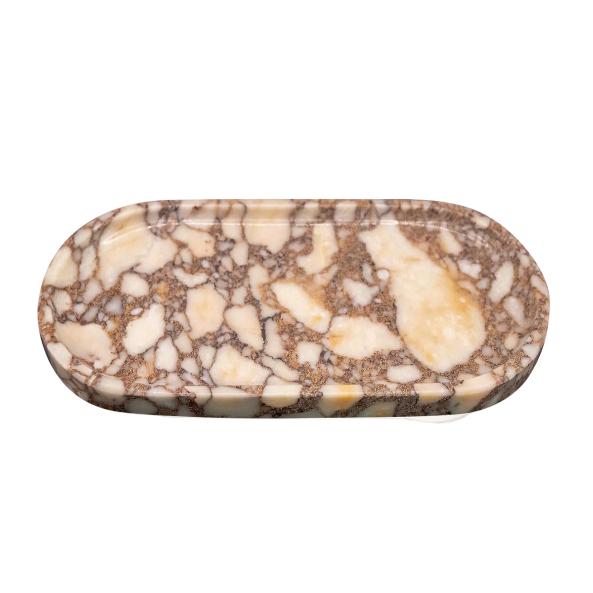 Marble Vanity Tray, Rounded Rectangle Jewelry Perfume Tray, 4 Colors, 9.8in