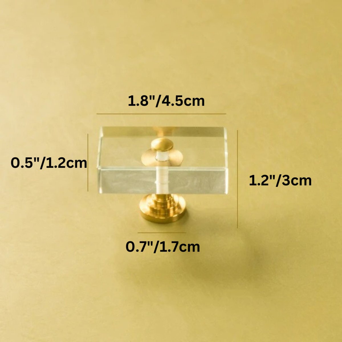 Glass Cabinet Knobs & Pull Bars, Classic Kitchen & Dresser Hardware, Clear & Black Glass, Set of 2 in 6 Sizes, 1.2-4.7in