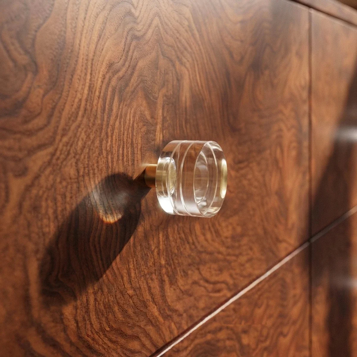 Glass Cabinet Knobs & Pull Bars, Classic Kitchen & Dresser Hardware, Clear & Black Glass, Set of 2 in 6 Sizes, 1.2-4.7in