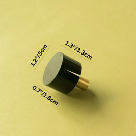 Glass Cabinet Knobs & Pull Bars, Classic Kitchen & Dresser Hardware, Clear & Black Glass, Set of 2 in 6 Sizes, 1.2-4.7in