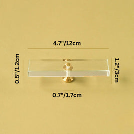 Glass Cabinet Knobs & Pull Bars, Classic Kitchen & Dresser Hardware, Clear & Black Glass, Set of 2 in 6 Sizes, 1.2-4.7in