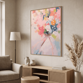 Zacht Bloemenboeket – Abstract Pastel Schilderij - Volsani