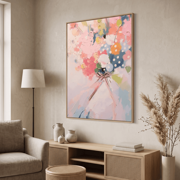 Zacht Bloemenboeket – Abstract Pastel Schilderij - Volsani