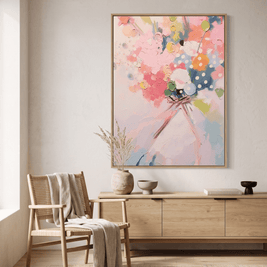 Zacht Bloemenboeket – Abstract Pastel Schilderij - Volsani