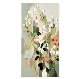 Zacht Bloemenboeket – Sage & Perzik Schilderij - Volsani