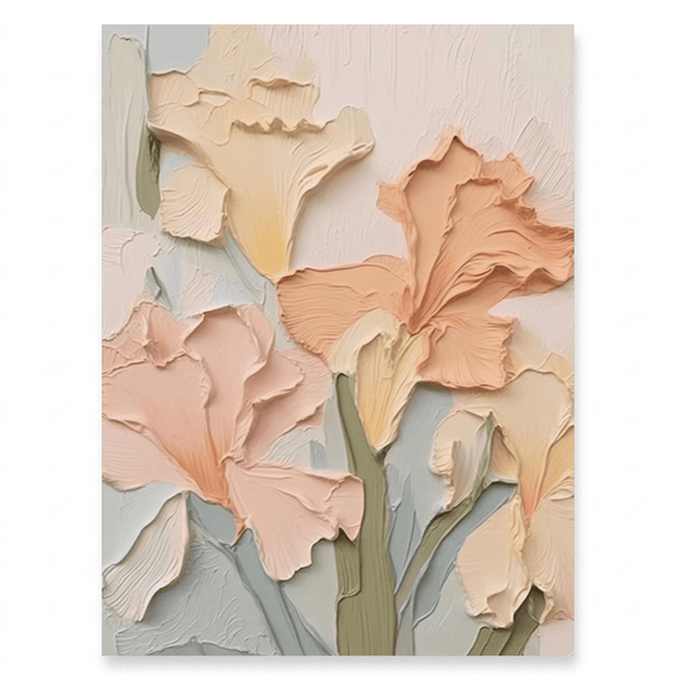 Zachte Iris – Pastel Bloemschilderij - Volsani