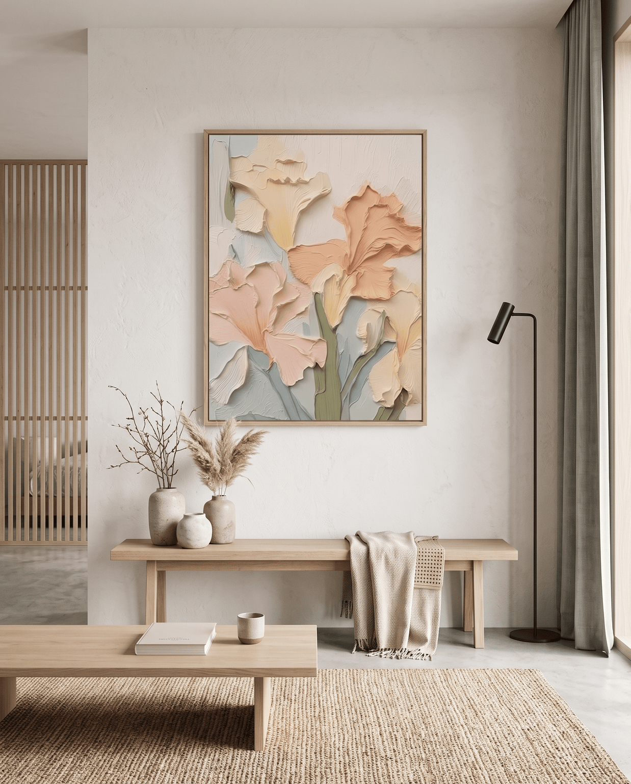 Zachte Iris – Pastel Bloemschilderij - Volsani