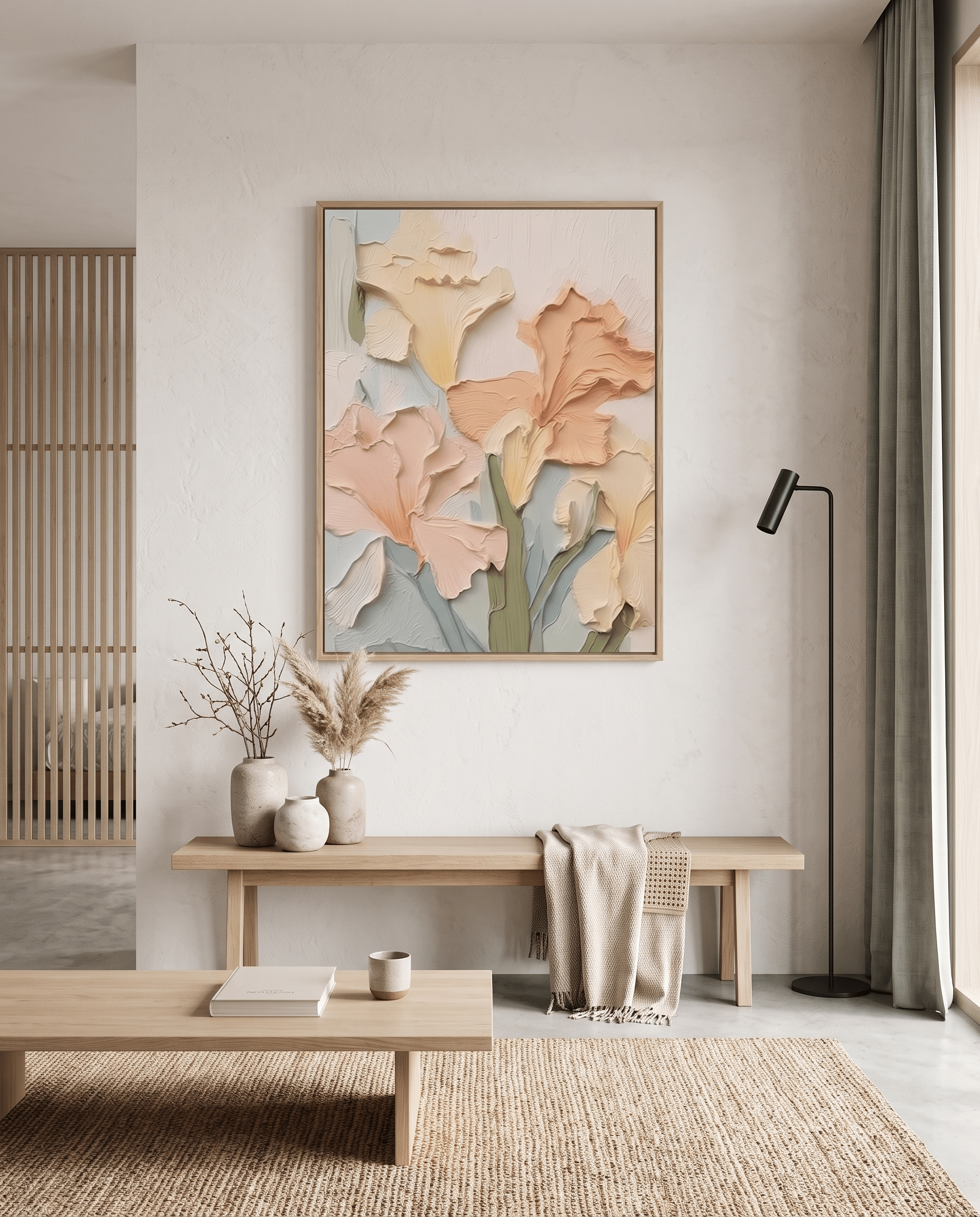 Zachte Iris – Pastel Bloemschilderij - Volsani