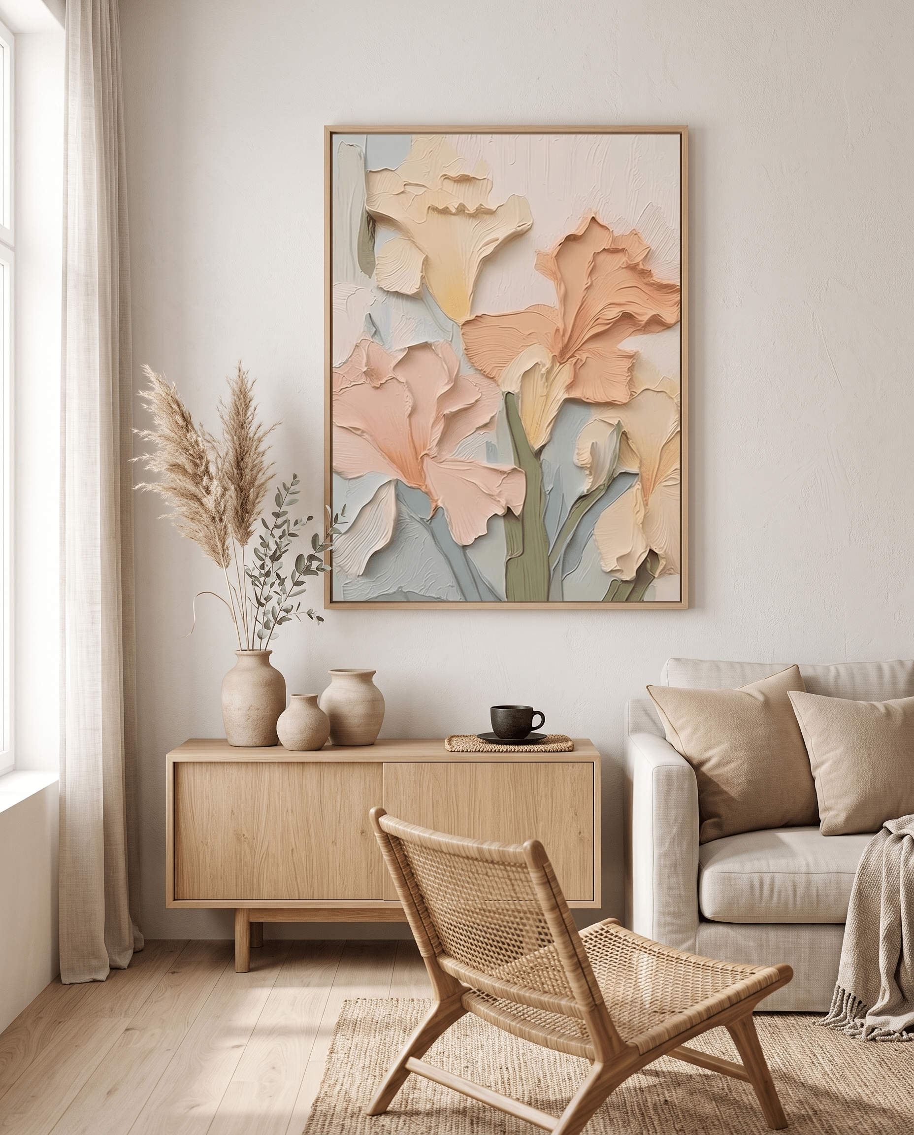 Zachte Iris – Pastel Bloemschilderij - Volsani