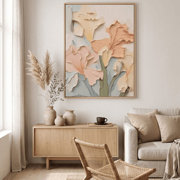 Zachte Iris – Pastel Bloemschilderij - Volsani