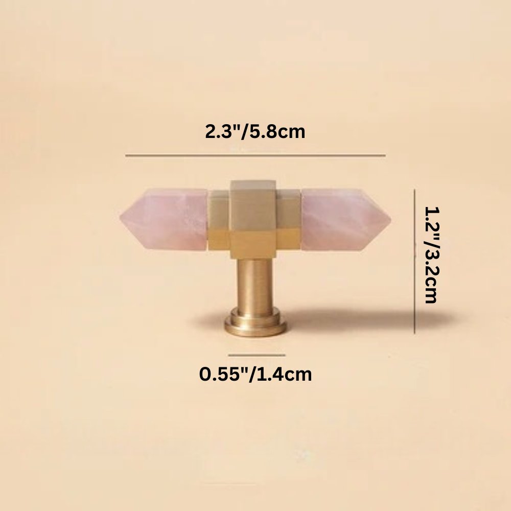 Crystal Cabinet Knobs & Drawer Pull Bars, Elegant Kitchen & Dresser Hardware, White & Pink Crystal, Set of 2, 1.14-12.6in