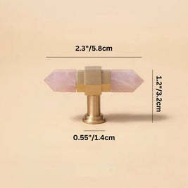 Crystal Cabinet Knobs & Drawer Pull Bars, Elegant Kitchen & Dresser Hardware, White & Pink Crystal, Set of 2, 1.14-12.6in