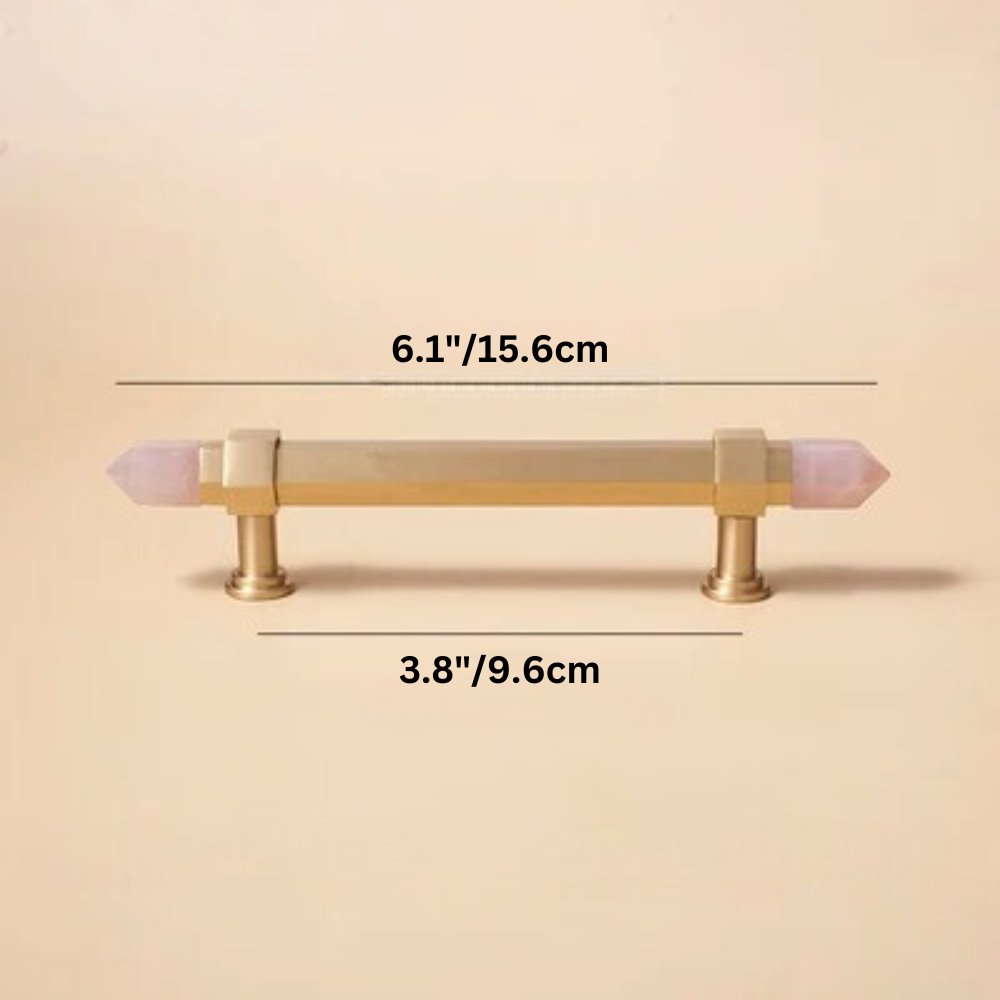 Crystal Cabinet Knobs & Drawer Pull Bars, Elegant Kitchen & Dresser Hardware, White & Pink Crystal, Set of 2, 1.14-12.6in