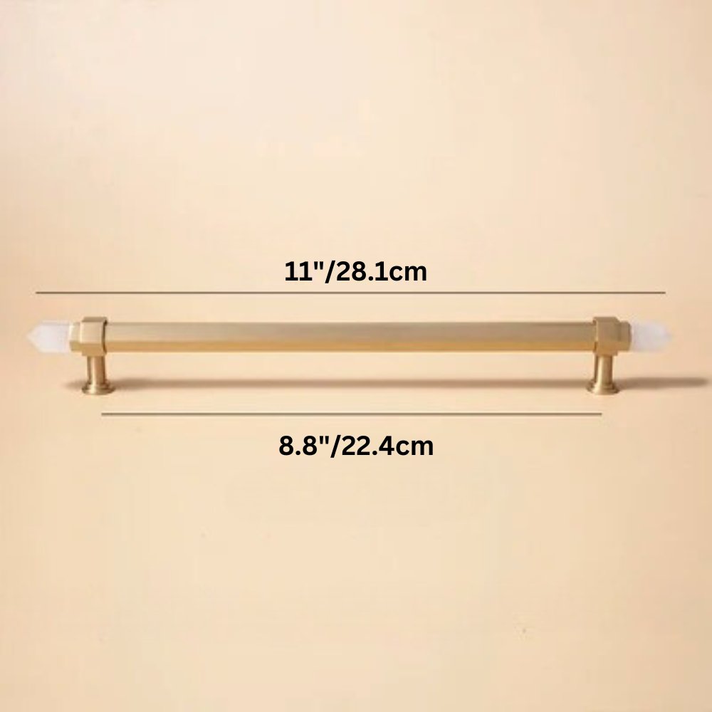 Crystal Cabinet Knobs & Drawer Pull Bars, Elegant Kitchen & Dresser Hardware, White & Pink Crystal, Set of 2, 1.14-12.6in