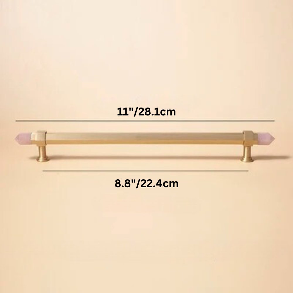 Crystal Cabinet Knobs & Drawer Pull Bars, Elegant Kitchen & Dresser Hardware, White & Pink Crystal, Set of 2, 1.14-12.6in