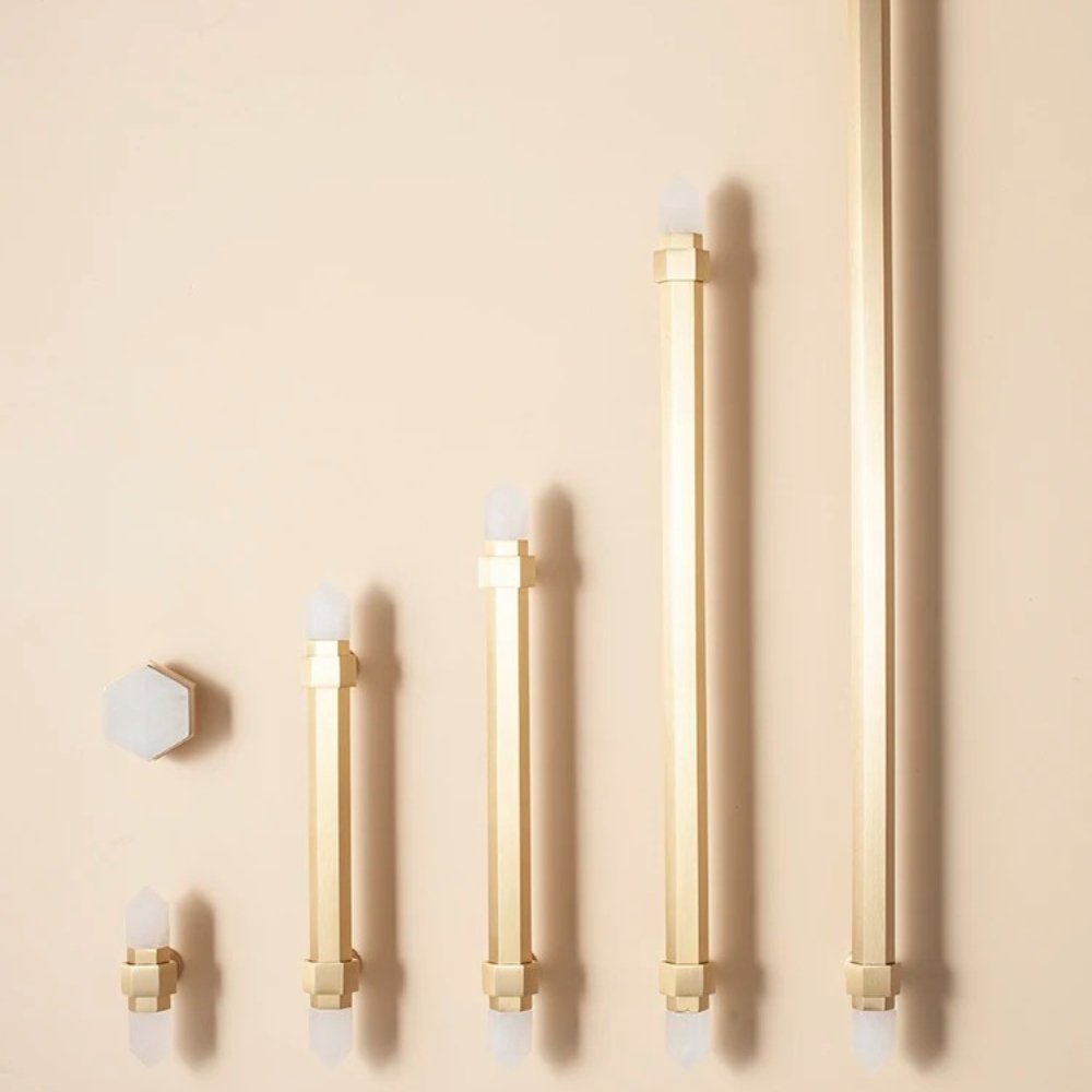 Crystal Cabinet Knobs & Drawer Pull Bars, Elegant Kitchen & Dresser Hardware, White & Pink Crystal, Set of 2, 1.14-12.6in