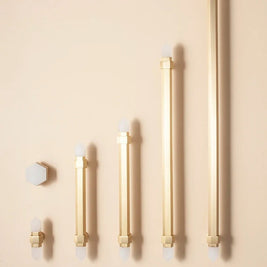 Crystal Cabinet Knobs & Drawer Pull Bars, Elegant Kitchen & Dresser Hardware, White & Pink Crystal, Set of 2, 1.14-12.6in