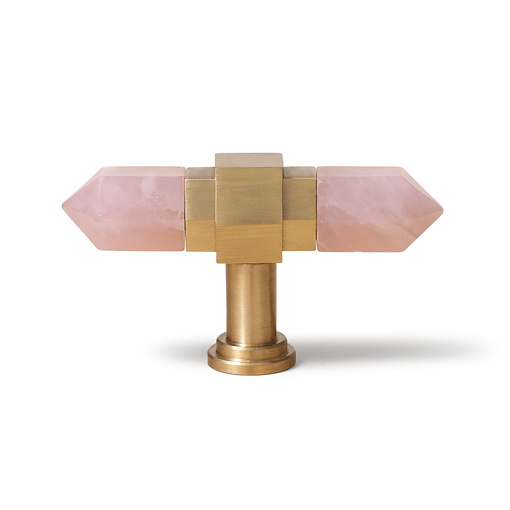Crystal Cabinet Knobs & Drawer Pull Bars, Elegant Kitchen & Dresser Hardware, White & Pink Crystal, Set of 2, 1.14-12.6in