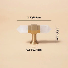 Crystal Cabinet Knobs & Drawer Pull Bars, Elegant Kitchen & Dresser Hardware, White & Pink Crystal, Set of 2, 1.14-12.6in