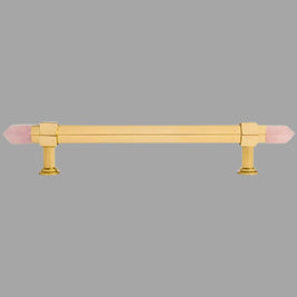 Crystal Cabinet Knobs & Drawer Pull Bars, Elegant Kitchen & Dresser Hardware, White & Pink Crystal, Set of 2, 1.14-12.6in