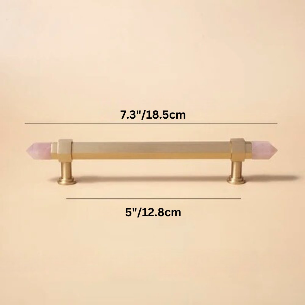 Crystal Cabinet Knobs & Drawer Pull Bars, Elegant Kitchen & Dresser Hardware, White & Pink Crystal, Set of 2, 1.14-12.6in