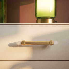 Crystal Cabinet Knobs & Drawer Pull Bars, Elegant Kitchen & Dresser Hardware, White & Pink Crystal, Set of 2, 1.14-12.6in
