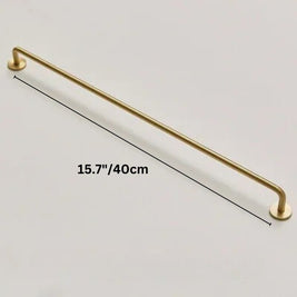 Gold-Finish Elongated Drawer Pulls, Modern Kitchen & Wardrobe Hardware, With or Without Baseplate, Set of 2, 3.8-15.7in