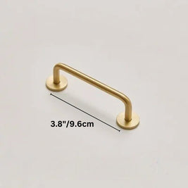 Gold-Finish Elongated Drawer Pulls, Modern Kitchen & Wardrobe Hardware, With or Without Baseplate, Set of 2, 3.8-15.7in
