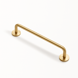 Gold-Finish Elongated Drawer Pulls, Modern Kitchen & Wardrobe Hardware, With or Without Baseplate, Set of 2, 3.8-15.7in