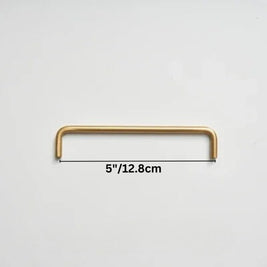 Gold-Finish Elongated Drawer Pulls, Modern Kitchen & Wardrobe Hardware, With or Without Baseplate, Set of 2, 3.8-15.7in