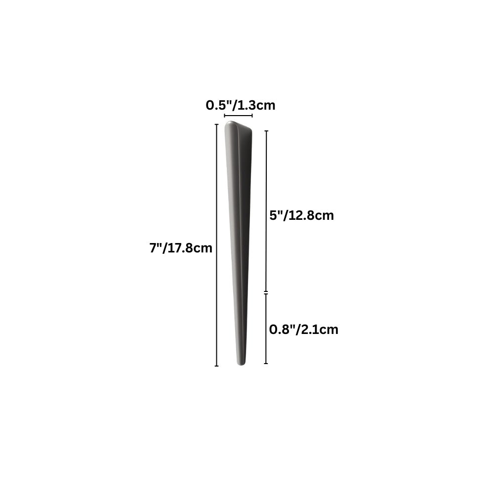 Zinc Alloy Drawer Pull Bars, Modern Cabinet & Wardrobe Hardware, Tapered Geometric Profile, Set of 2 in Gold-Tone & Grey, 1.2-7.5in