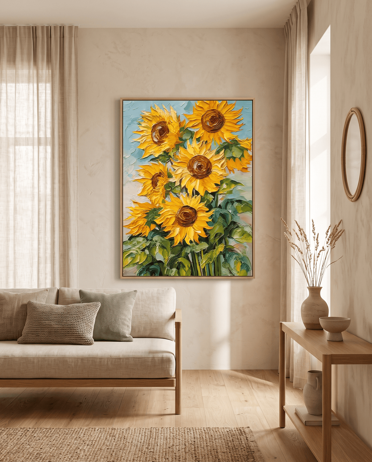 Zonnebloemen – Levendig Impasto Bloemschilderij - Volsani