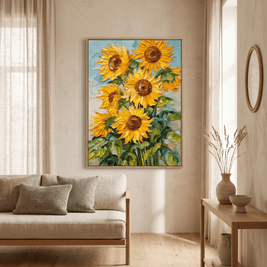 Zonnebloemen – Levendig Impasto Bloemschilderij - Volsani